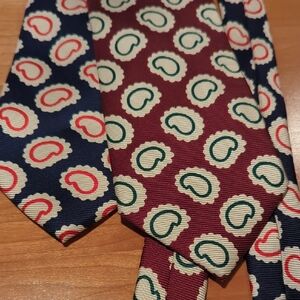 Paisley Patterned Tie Set - Navy and Burgundy